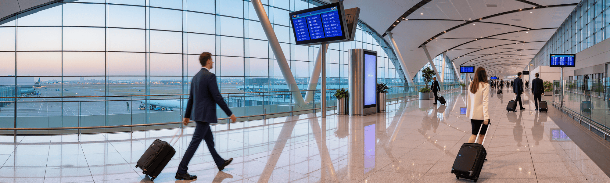 Geschäftsreisende am Flughafen